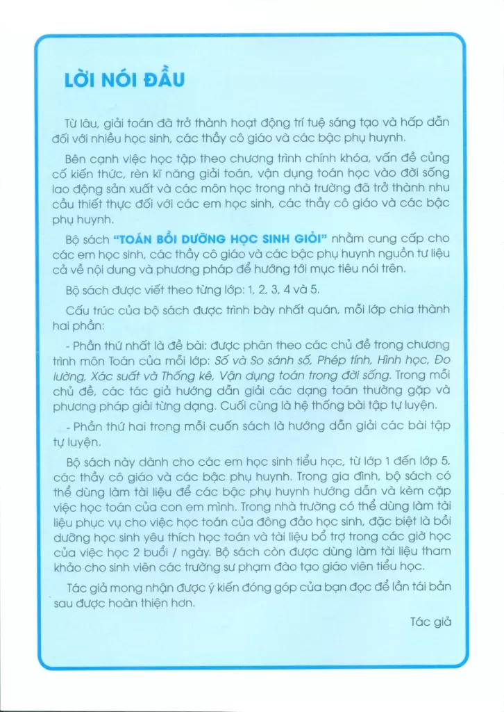 TOÁN BỒI DƯỠNG HỌC SINH GIỎI LỚP 4 (Biên soạn theo chương trình GDPT mới - Dùng chung cho các bộ SGK hiện hành)